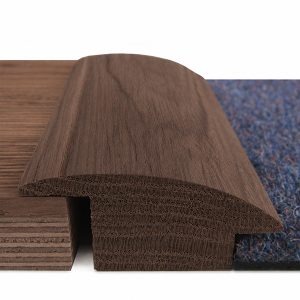 Walnut Wood to Carpet Reducer 20mm 2.7m Rebate Satin Lacquered
